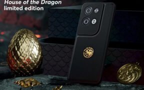 Oppo Reno 5G mobile keep on rock with golden Egg.